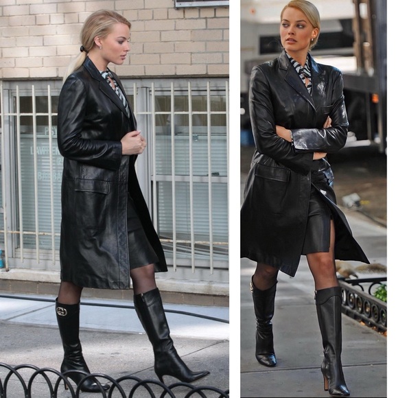 Gucci Shoes - Gucci by Tom Ford GG Logo Black Leather Knee High Boots Size 8.5 Vintage